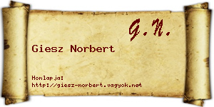 Giesz Norbert névjegykártya